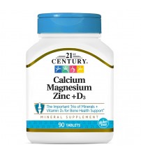 Минеральный комплекс 21st Century Calcium Magnesium Zinc + D3 90tabs